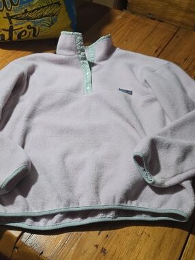 Patagonia Light Fleece Pullover with Gray Trim Sz 13/14 Fits Like M/l Vintage